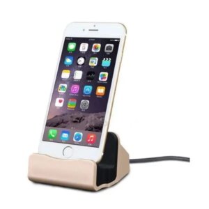 iPhone dock & iPad Mini dock. Flot bordlader. Gold. -