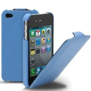 Melkco lædercover til iPhone 4 / 4S. Blå. -