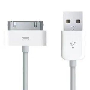 USB Data-/ladekabel til iPhone, iPad, iPod mm. 1m. Hvid. (30-pin stik) -