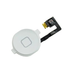 iPhone 4 Home knap med kabel. OEM kvalitet. Hvid. -