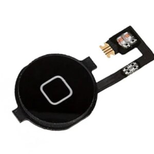 iPhone 4S Home knap med kabel. OEM kvalitet. Sort. -
