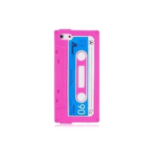 iPhone 5/5S/SE Retro Cover. Silikone kassettebånd. Pink. -