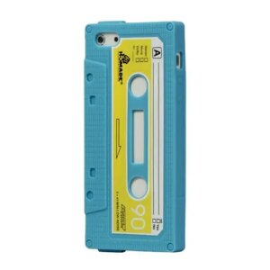 iPhone 5/5S/SE Retro Cover. Silikone kassettebånd. Sky blue. -