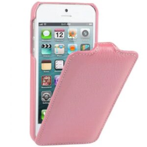 Melkco lædercover til iPhone 5/5S/SE. Pink. -