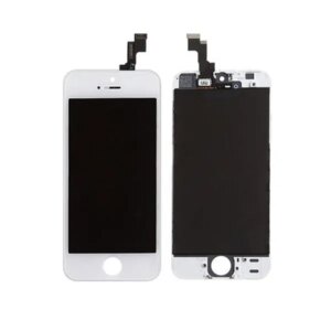 Original OEM kvalitet iPhone 5S LCD skærm m touch-screen. Hvid. -