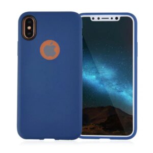 Silikone cover til iPhone X. Mørkeblå. -