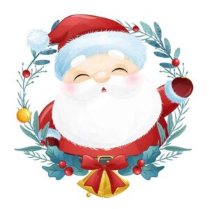 Sød og flot jule wallsticker til væg - eller på Toilettet! Julemand. -