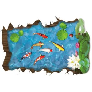 Flot Koi karpe floorsticker. Få et Koi karpe bassin i gulvet. -