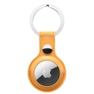 Apple AirTag læder nøglering. Gul. -