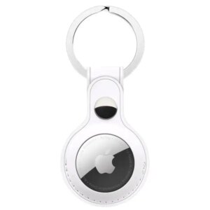 Apple AirTag læder nøglering. Hvid. -
