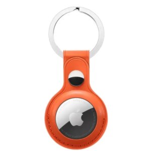Apple AirTag læder nøglering. Orange. -