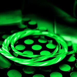 LED lys Lightning-USB Datakabel. 1 m. Grøn. -