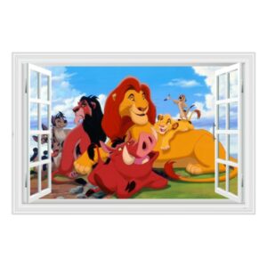 Løvernes Konge wallsticker. Vindue med hygge på sletten. 60x90cm -