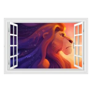 Løvernes Konge wallsticker. Vindue med Mufasa. 60x90cm. -