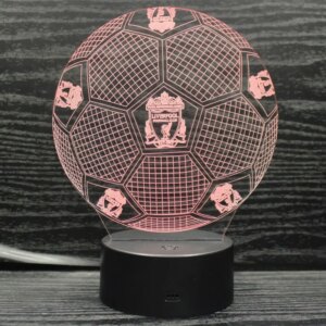 Liverpool 3D lampe. Fodbold. Farveskift mellem 7 farver. -