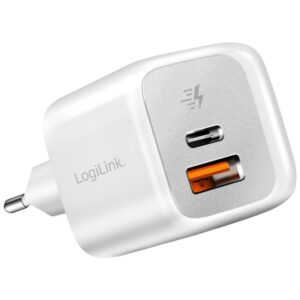 LogiLink 20W Hurtig Dual Oplader USB-C & USB-A Adapter - Hvid -