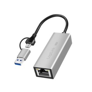 LogiLink USB-A/-C til 2,5G LAN-adapter. Perfekt til streaming, gaming og hjemmekontor -