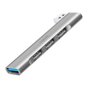 LogiLink Ultraslim USB 3.0 Hub  -  4 porte USB til PC og Mac  -  Silver -