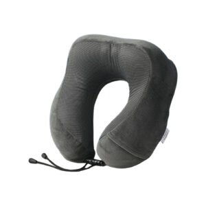 M-formet Memory Foam Rejsepude  -  Ergonomisk Nakke- og Hovedstøtte med Vaskbart Betræk (Sort) -