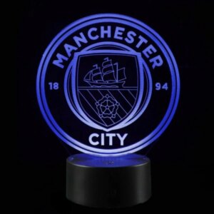 Manchester City 3D lampe. Farveskift mellem 7 farver. -