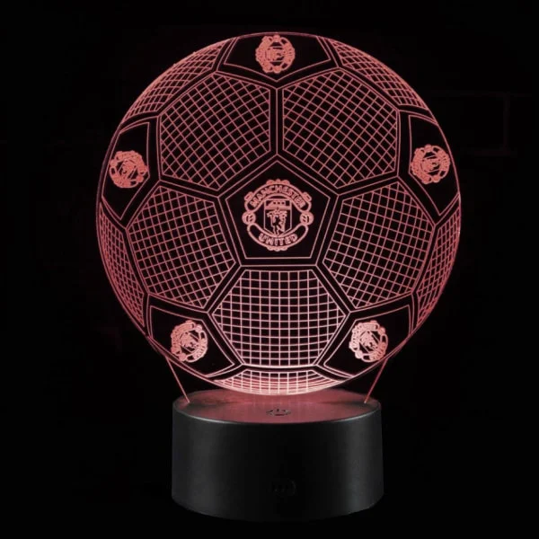 man-united-bold-3d-lampe Manchester United 3D lampe. Fodbold. Farveskift mellem 7 farver. -
