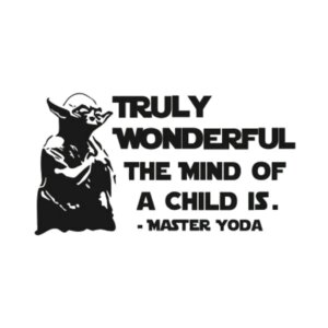 Master Yoda citat. Sej Star Wars wallsticker. Sort/Hvid. -