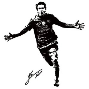 Messi scoring. Flot fodbold wallsticker. 60x57cm -