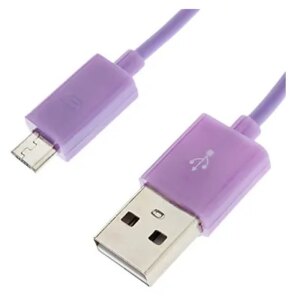 Micro USB kabel. 1 m. Lilla. -