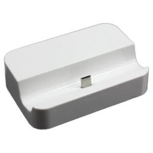 Hvid Micro-USB dock. Bordlader med micro-usb. -