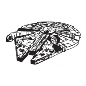 Star Wars wallsticker. Tusindårsfalken. Sort/Hvid. 57x88cm -