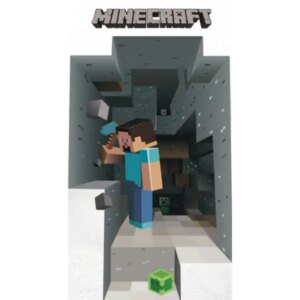 Minecraft wallsticker. Minecrafter bygger ud. Hul i væggen. 50x70cm -