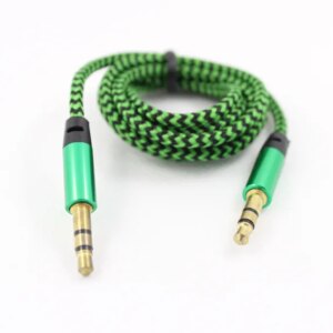 Audiokabel minijack til minijack. Grøn. -