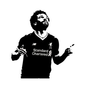 Mohamed Salah scoring. Flot fodbold wallsticker. 62x57cm. -