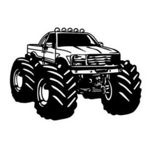 Monstertruck wallsticker. Monstertruck med MEGA hjul. 58x82cm -