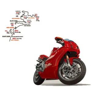 Racer Motorcykel wallsticker. 70x50cm. -