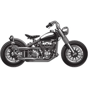 Motorcykel wallsticker. 33x59cm. Sort. -