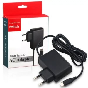 Strømforsyning til Nintendo Switch. -