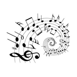 Flot wallsticker med dansende noder. -