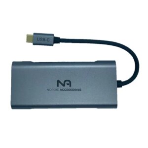 Nordic Accessories 7 i 1 USB-C Dock. HDMI, USB-C PD, 3xUSB-A. 75W Dockingstation. -