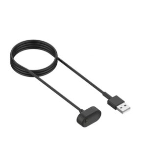 Oplader til Fitbit Inspire, Inspire HR og Fitbit Ace 2. Magnetisk opladekabel. 1m. Sort. -