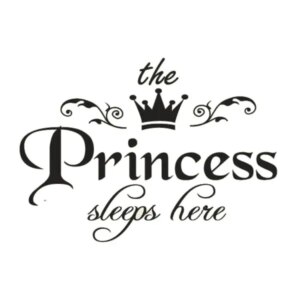 The Princess sleeps here. Flot wallsticker til prinsessen. -