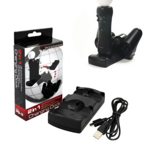 2 i 1 oplader til PS3- og PS Move controllere. -