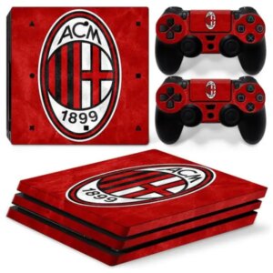 PS4 Pro skin til konsol og to controllere. AC Milan. Rød. -