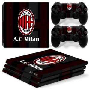 PS4 Pro skin til konsol og to controllere. AC Milan. Sort. -