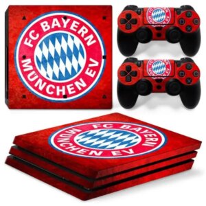 PS4 Pro skin til konsol og to controllere. Bayern Munchen. Rød. -