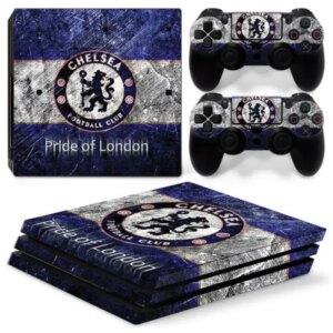 PS4 Pro skin til konsol & to controllere.Chelsea-Pride Of London -