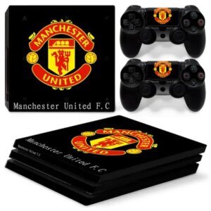 PS4 Pro skin til konsol og to controllere.Manchester United.Sort -