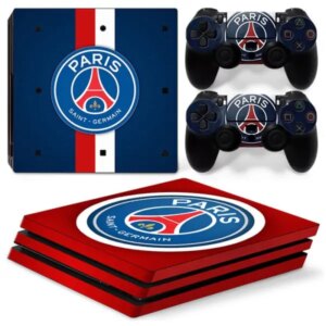 PS4 Pro skin til konsol og to controllere. PSG. Rød/Blå. -