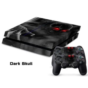 PS4 skin til konsol og to controllere. Dark skull. -