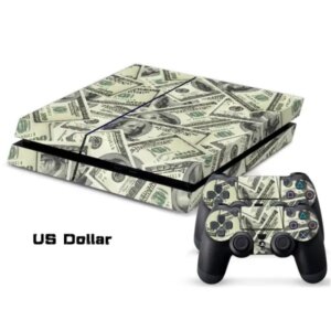 PS4 skin til konsol og to controllere. Dollars. -